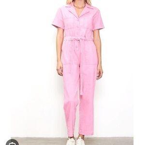 NWT Skies Are Blue Kendall pink utility jumpsuit size XS
